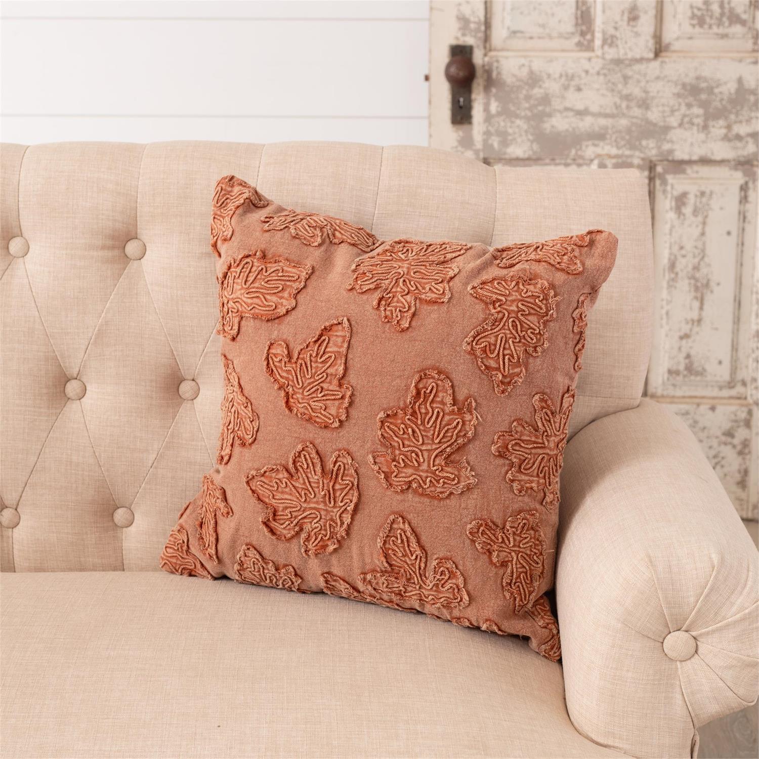 Stonewashed Falling Leaves Pillow