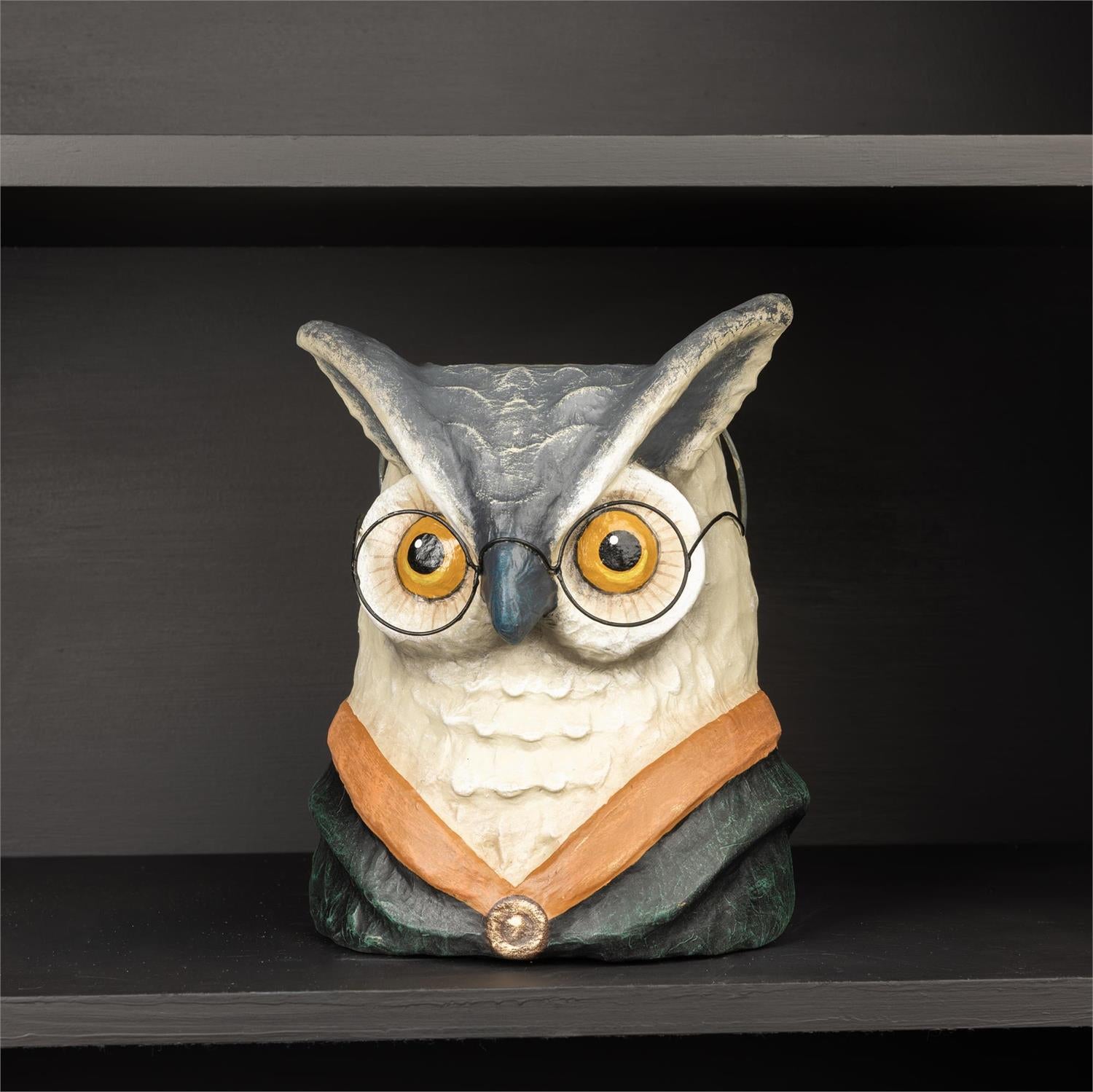 Professor Owl Paper Mache Bucket