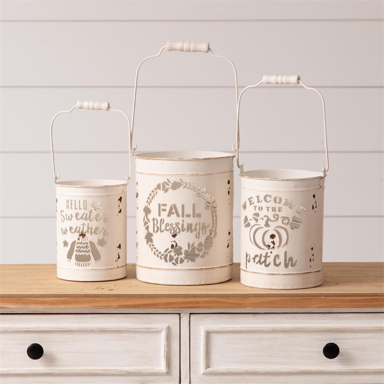 Metal Lanterns w/ Cut Outs (S/3)