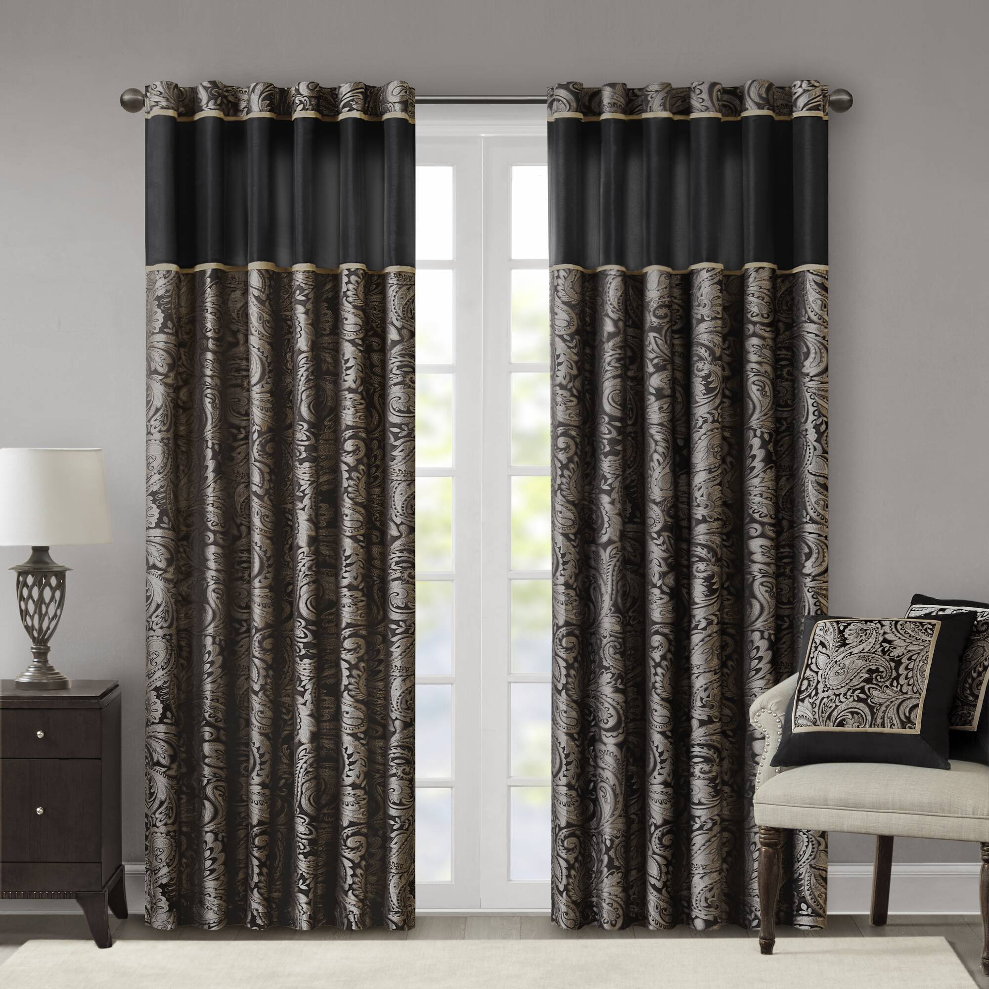 Aubrey Jacquard Curtain Panel Pair