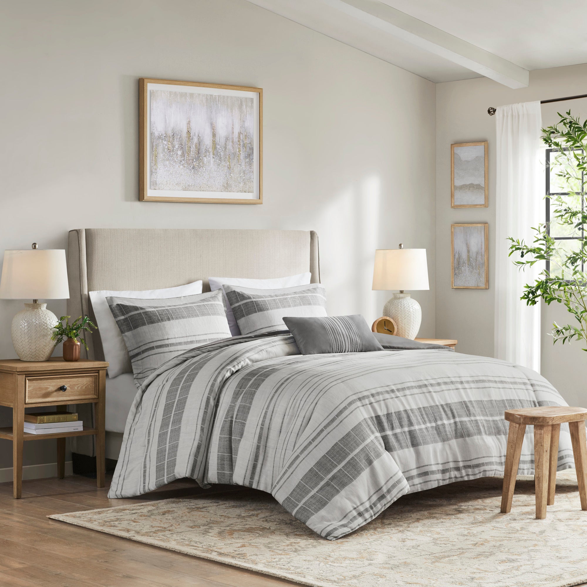 Rhodes 7 Piece Herringbone Comforter Set