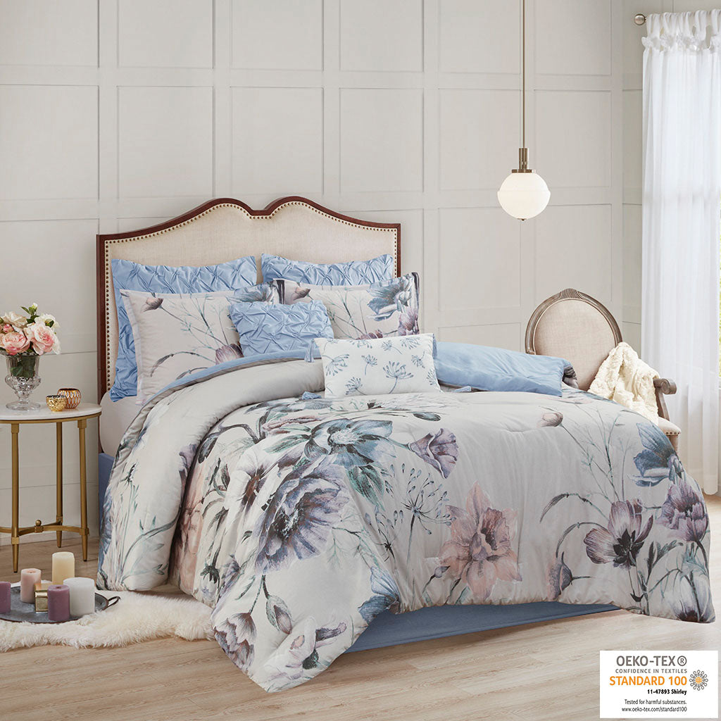 Cassandra 8 Piece Cotton Printed Comforter Set