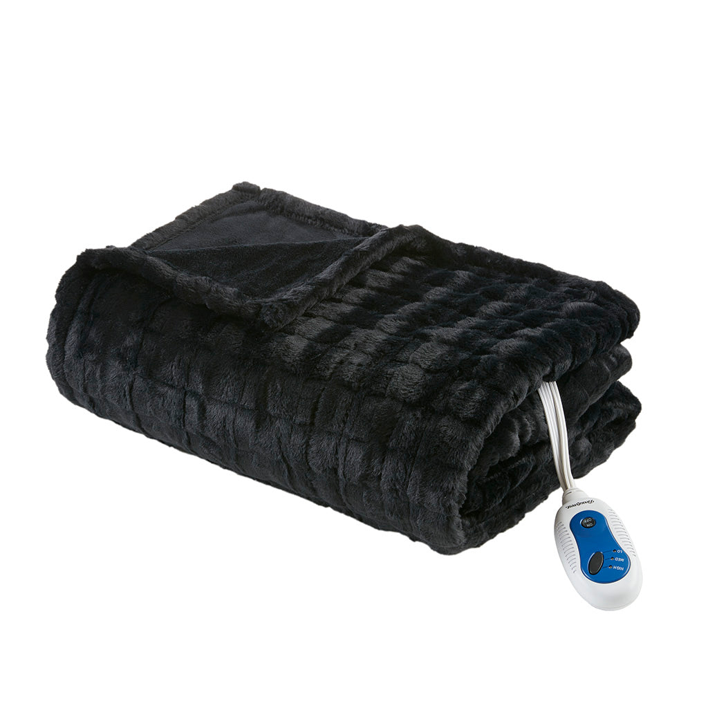 Oversized Faux Fur Heated Throw