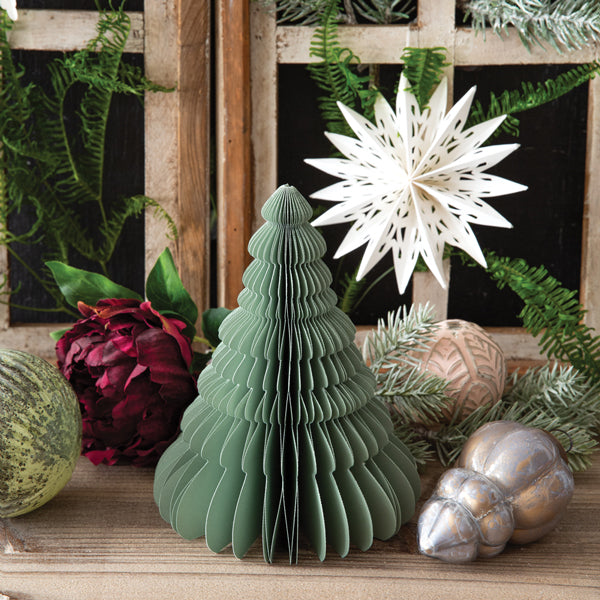 Small Paper Honeycomb Tree - Green Spruce