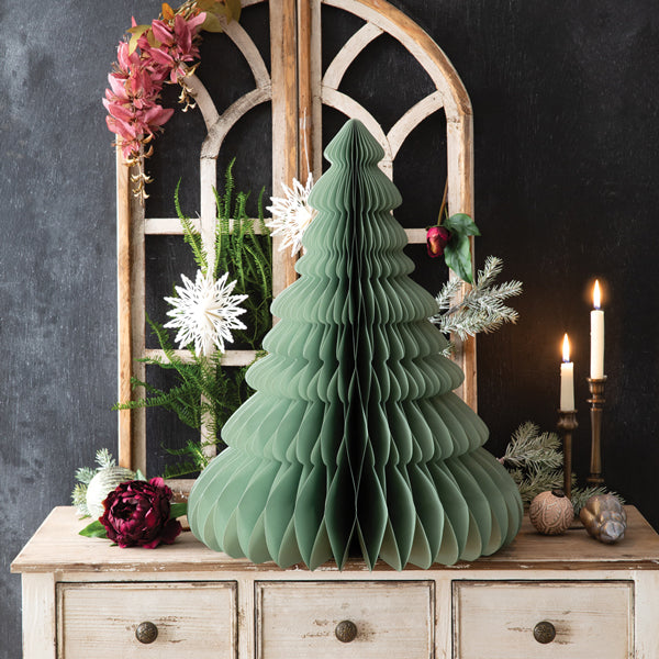 Extra Large Paper Honeycomb Tree - Green Spruce