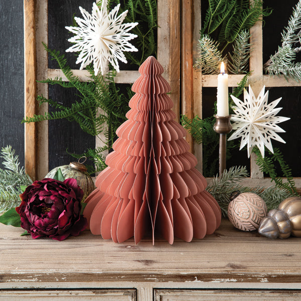 Small Paper Honeycomb Tree - Blush Spruce