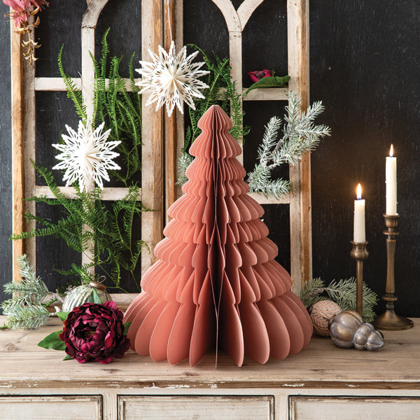 Medium Paper Honeycomb Tree - Blush Spruce