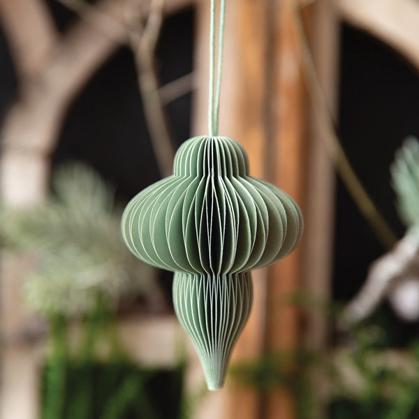 Small Paper Honeycomb Lamp Ornament - Green
