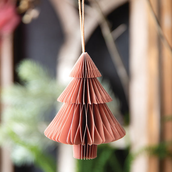 Small Paper Honeycomb Tree Ornament - Blush