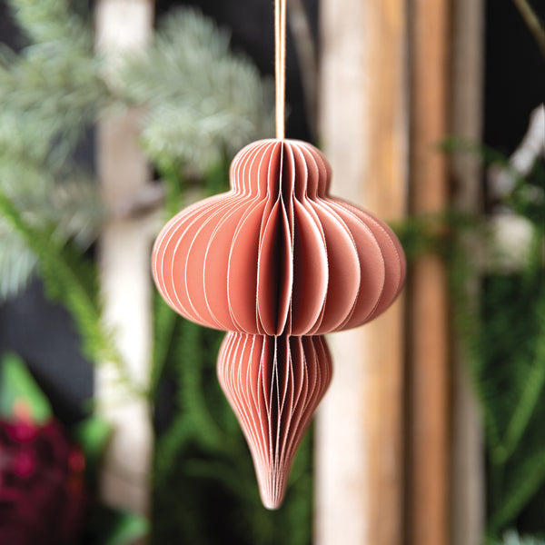 Large Paper Honeycomb Lamp Ornament - Blush