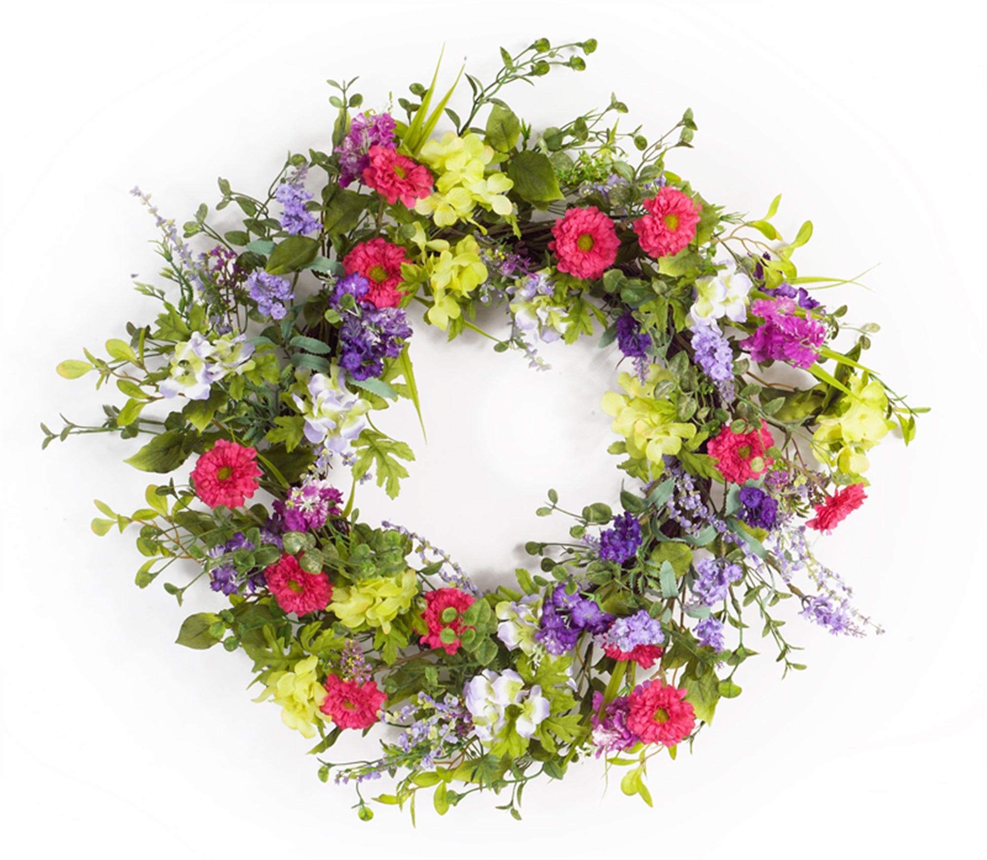 Mixed Floral Wreath 24”D Polyester/