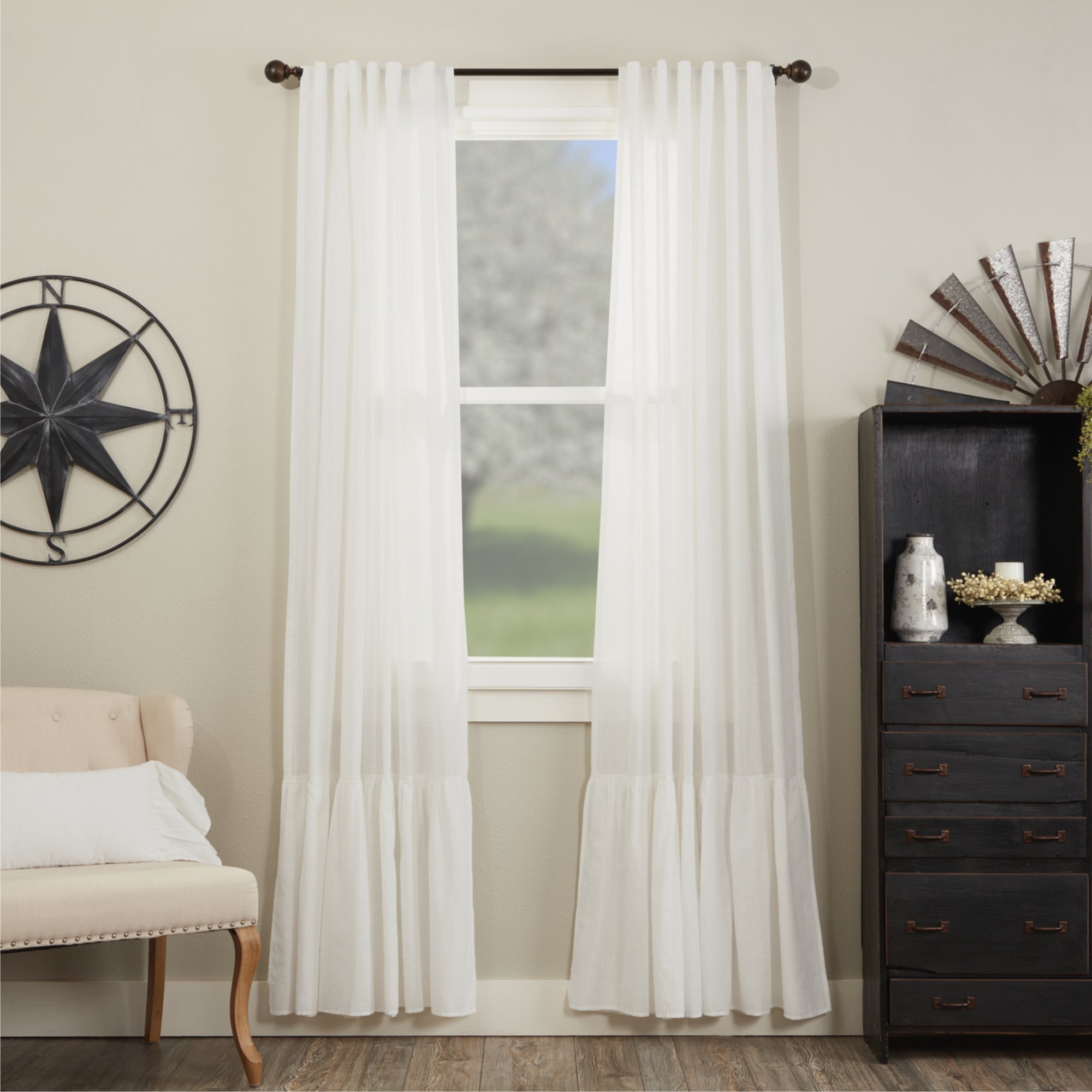 Elizabeth Ruffled Panel Set of 2 96Lx50W