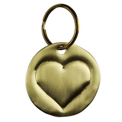 Pressed Brass Keychain - Heart