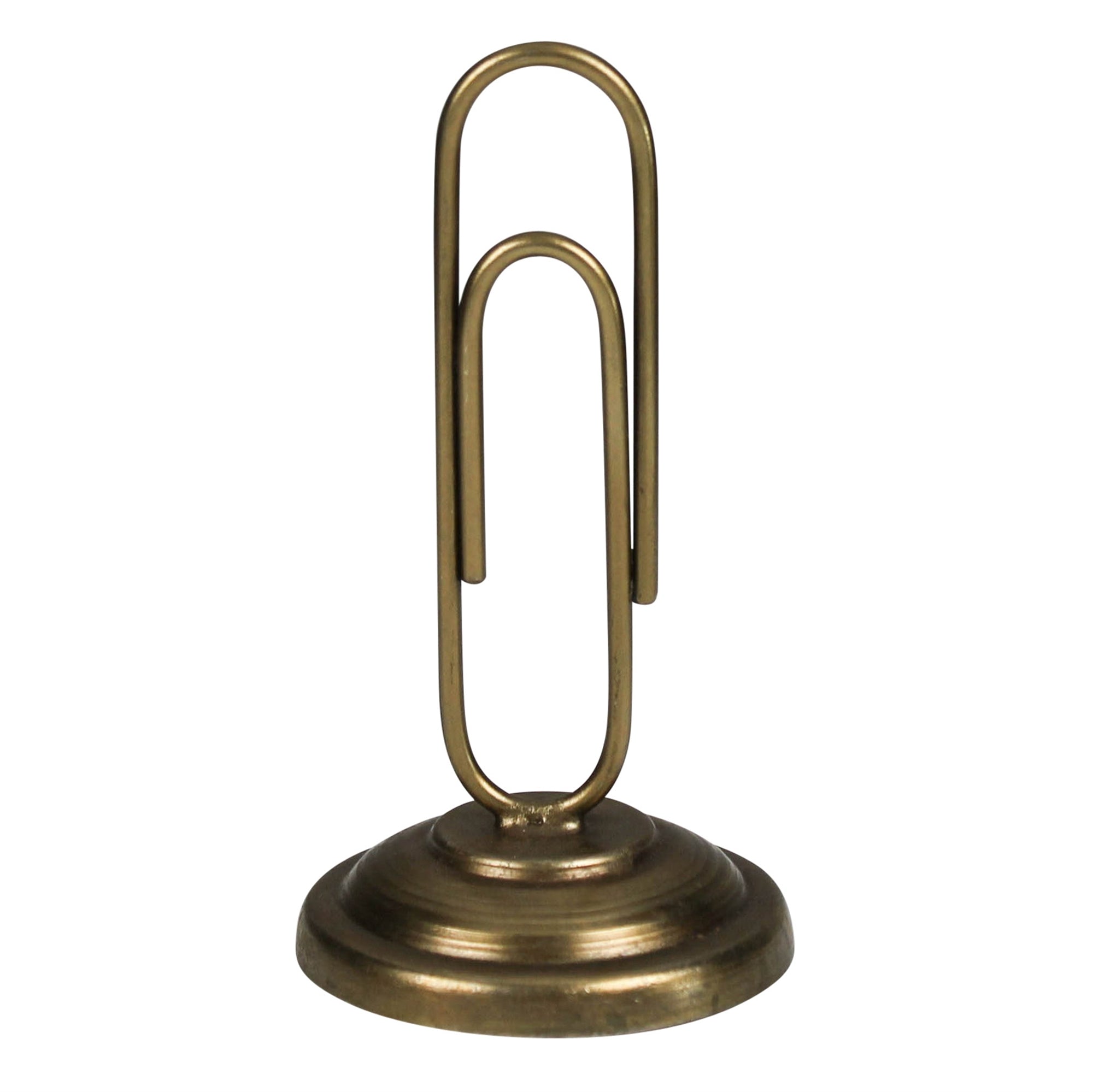 Paper Clip Card Holder, Antique Gold