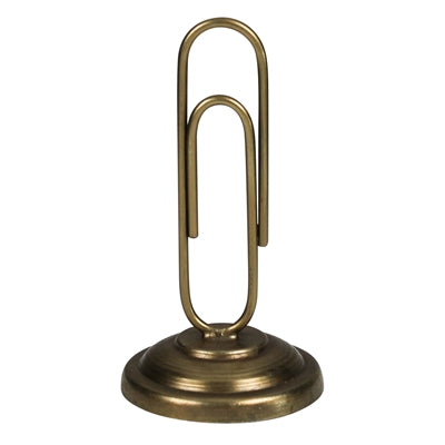 Paper Clip Card Holder, Antique Gold