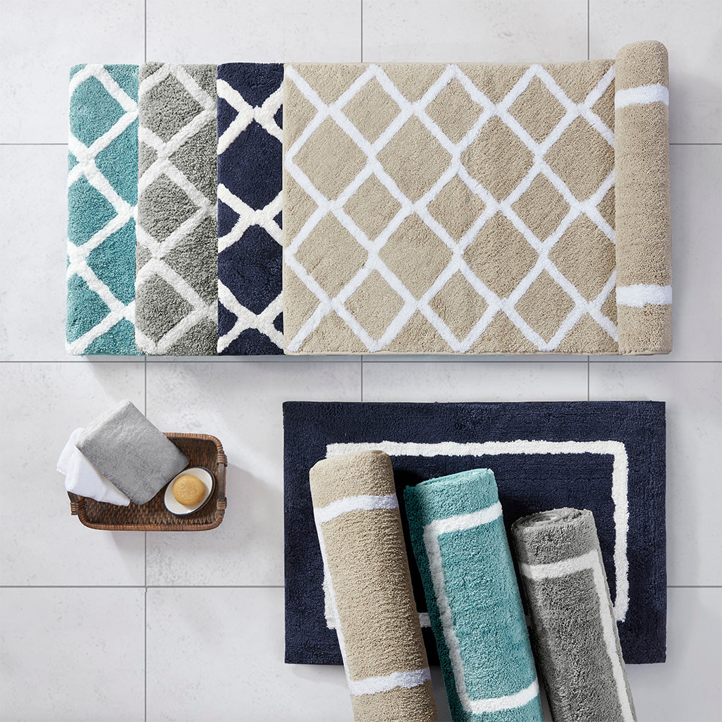 Bittman Reversible High Pile Tufted Microfiber Bath Rug