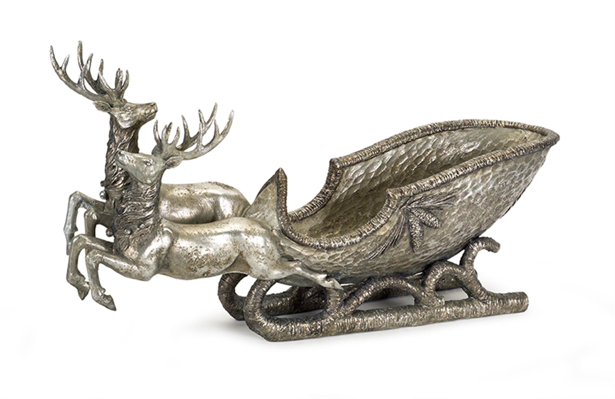 Deer w/Sleigh 25"L x 13.75"H Resin