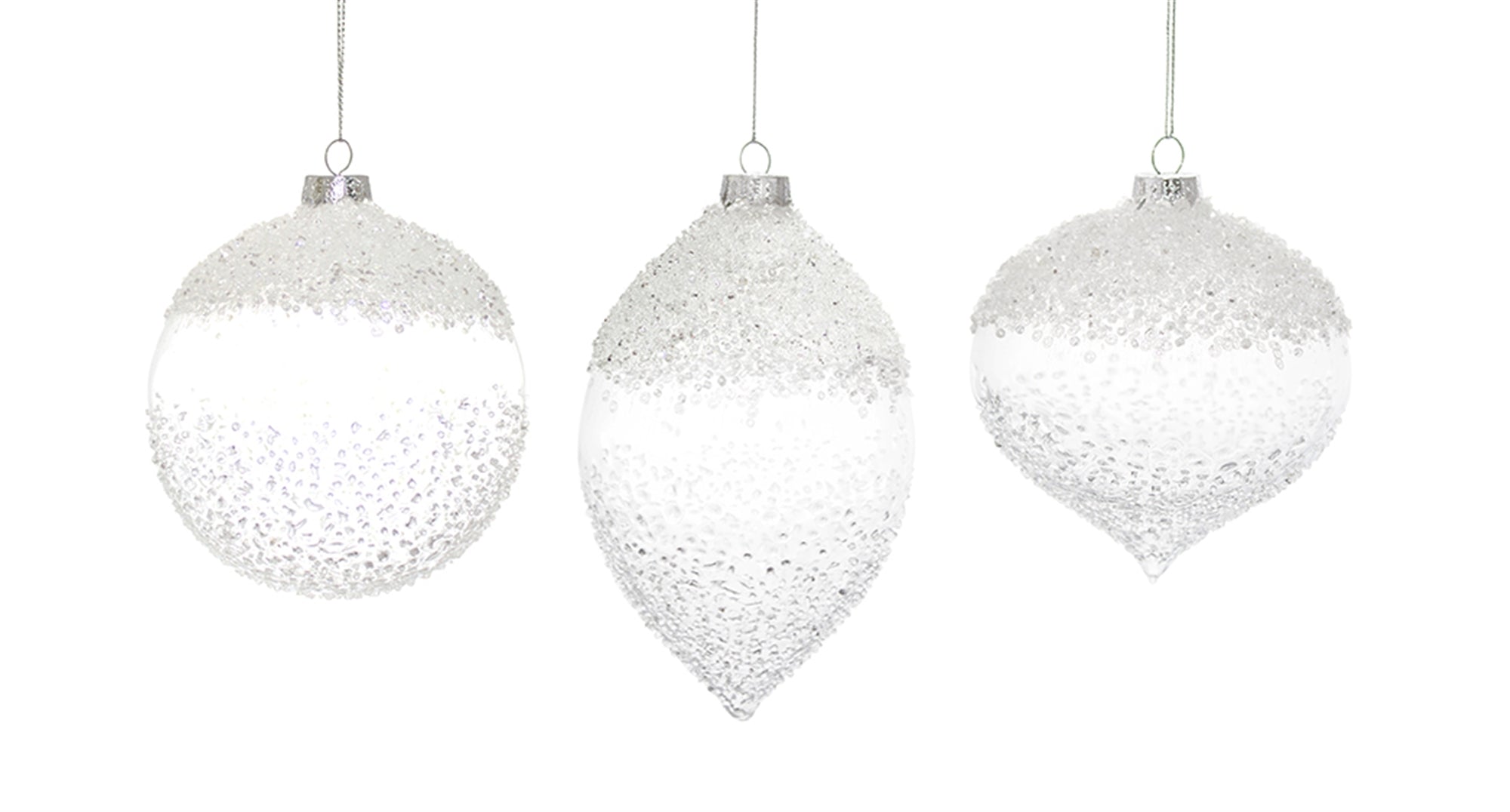 Ornament (3 Asst) 5.75"H, 7"H, Glass