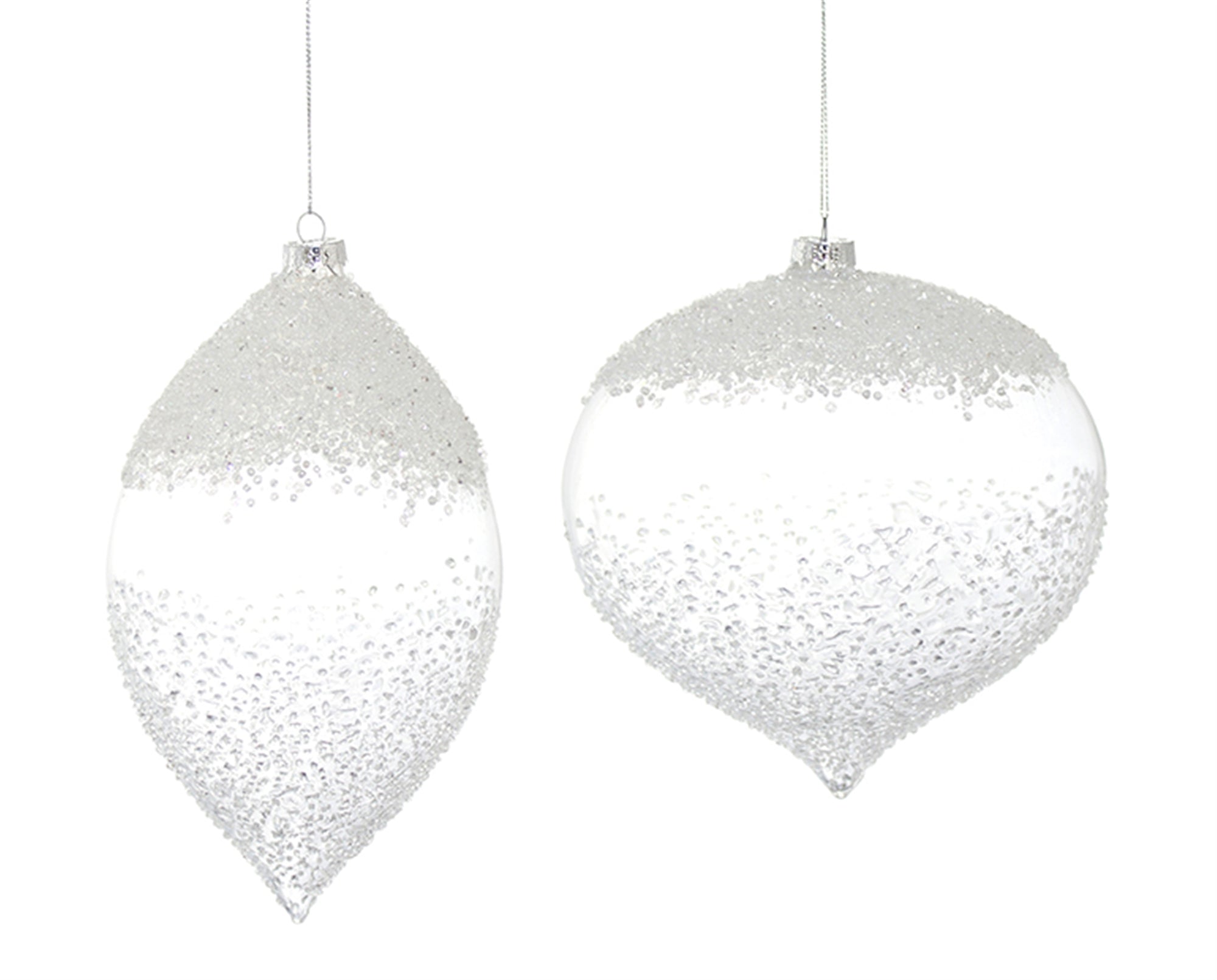 Ornament (2 Asst) 7.25"H, 9"H Glass