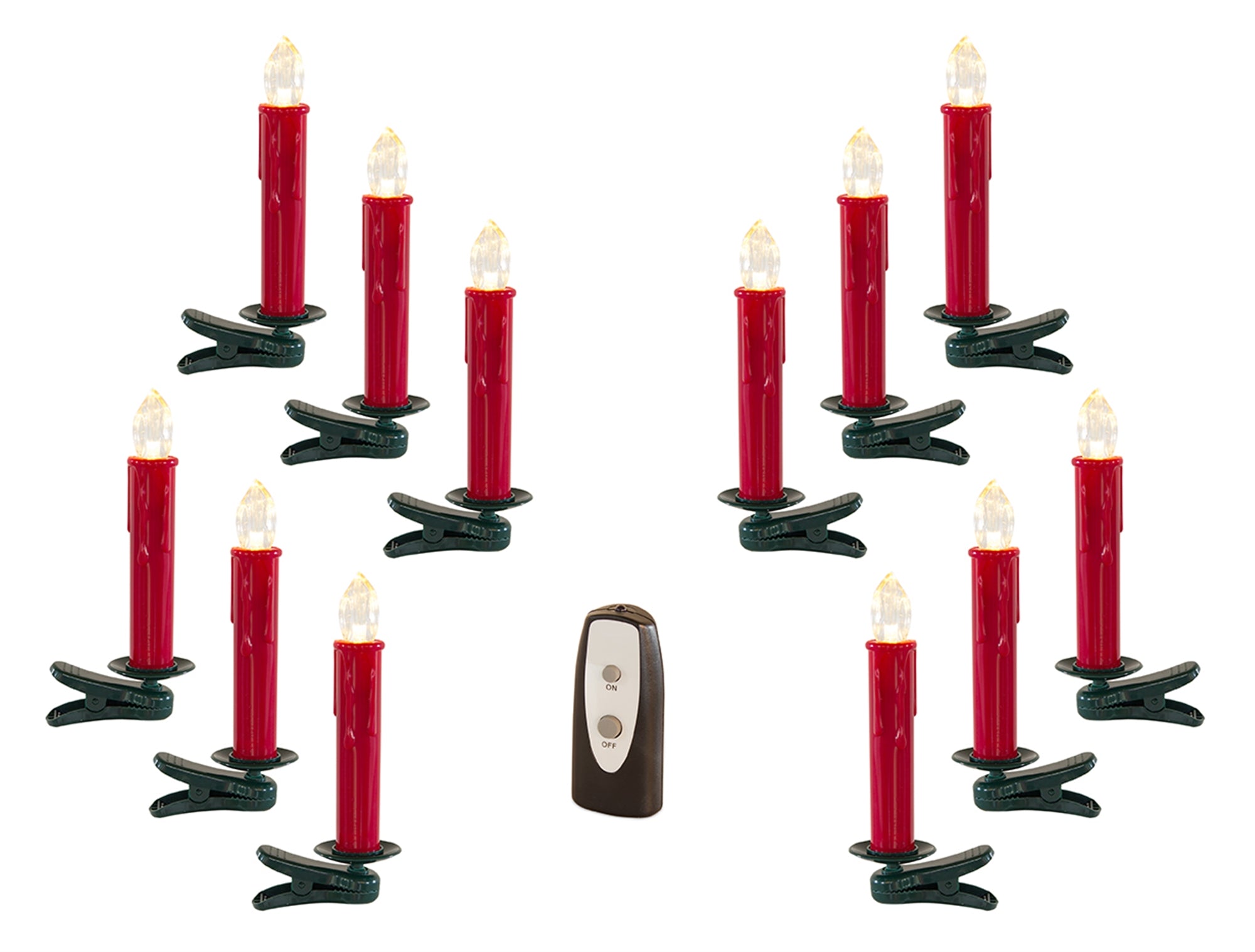 LED Tree Taper Candle w/6 Hr Timer (Set of 12) w/remote 6.5”H  (Requires 1 AA Battery, Not In