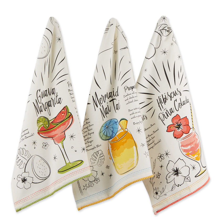 Tropical Sips Recipe Dishtowel