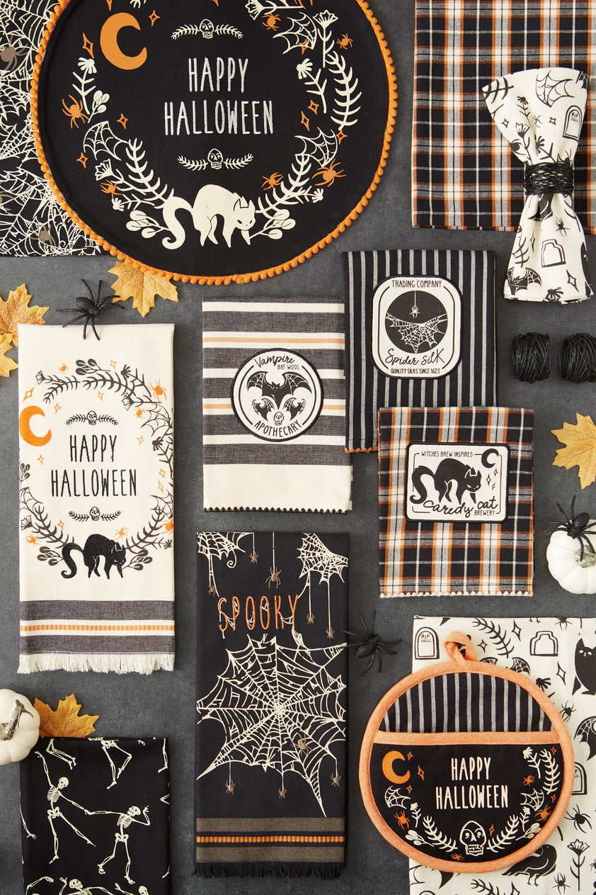 Spooky Embellished Dishtowel