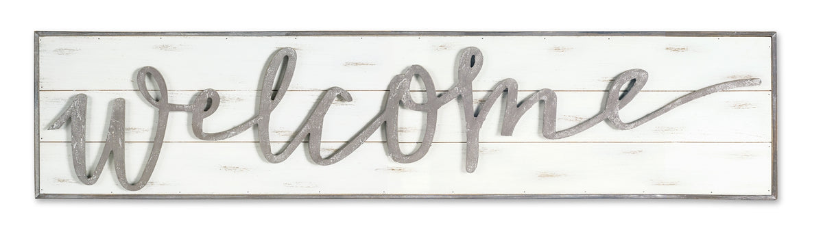 Wooden Welcome Sentiment Sign 48"