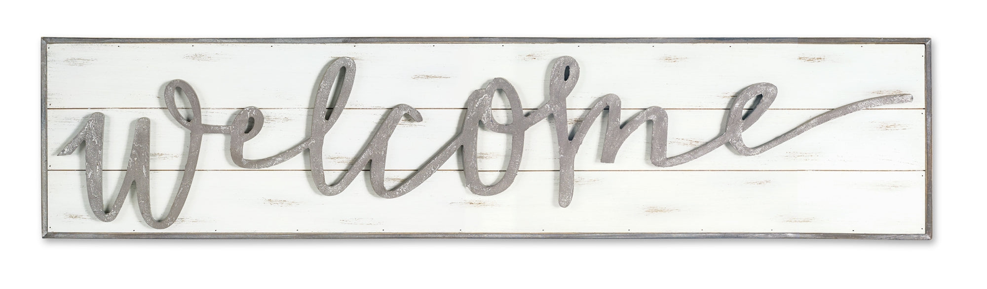 WELCOME Sign 48"L x 11.25"H Wood/Wood