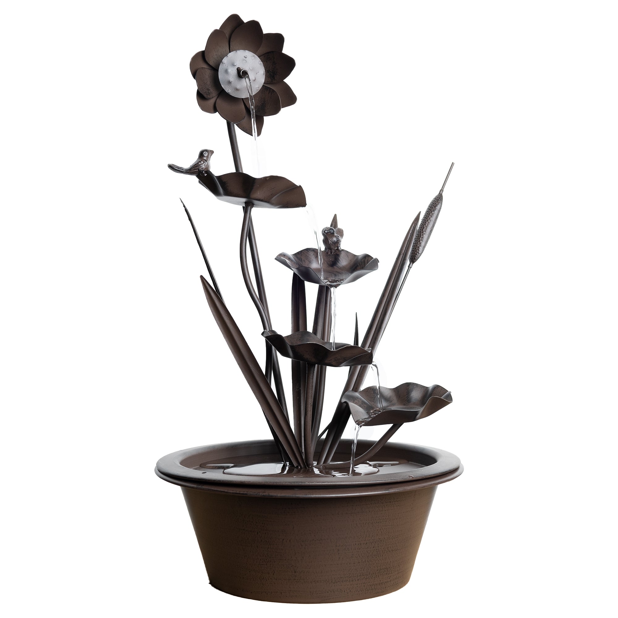 Floral Fountain 13.5"D x 24"H, Metal