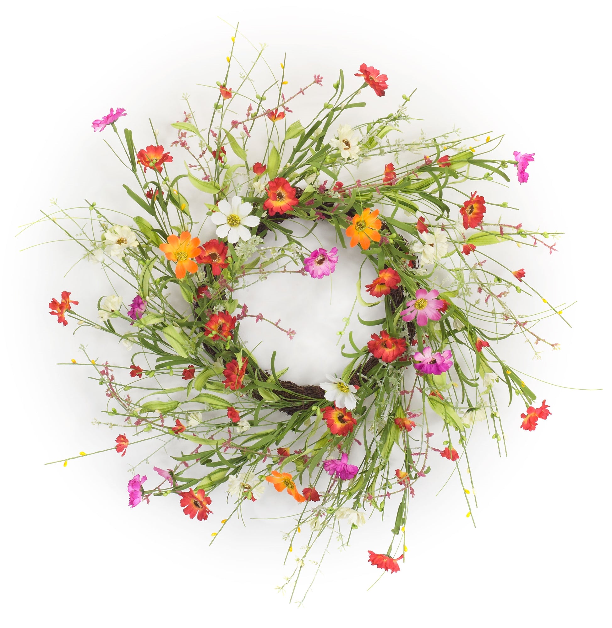 Mixed Floral Wreath 22.5"D Polyester
