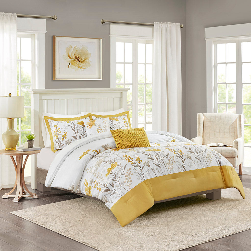 Meadow 6 Piece Cotton Jacquard Oversized Comforter Set