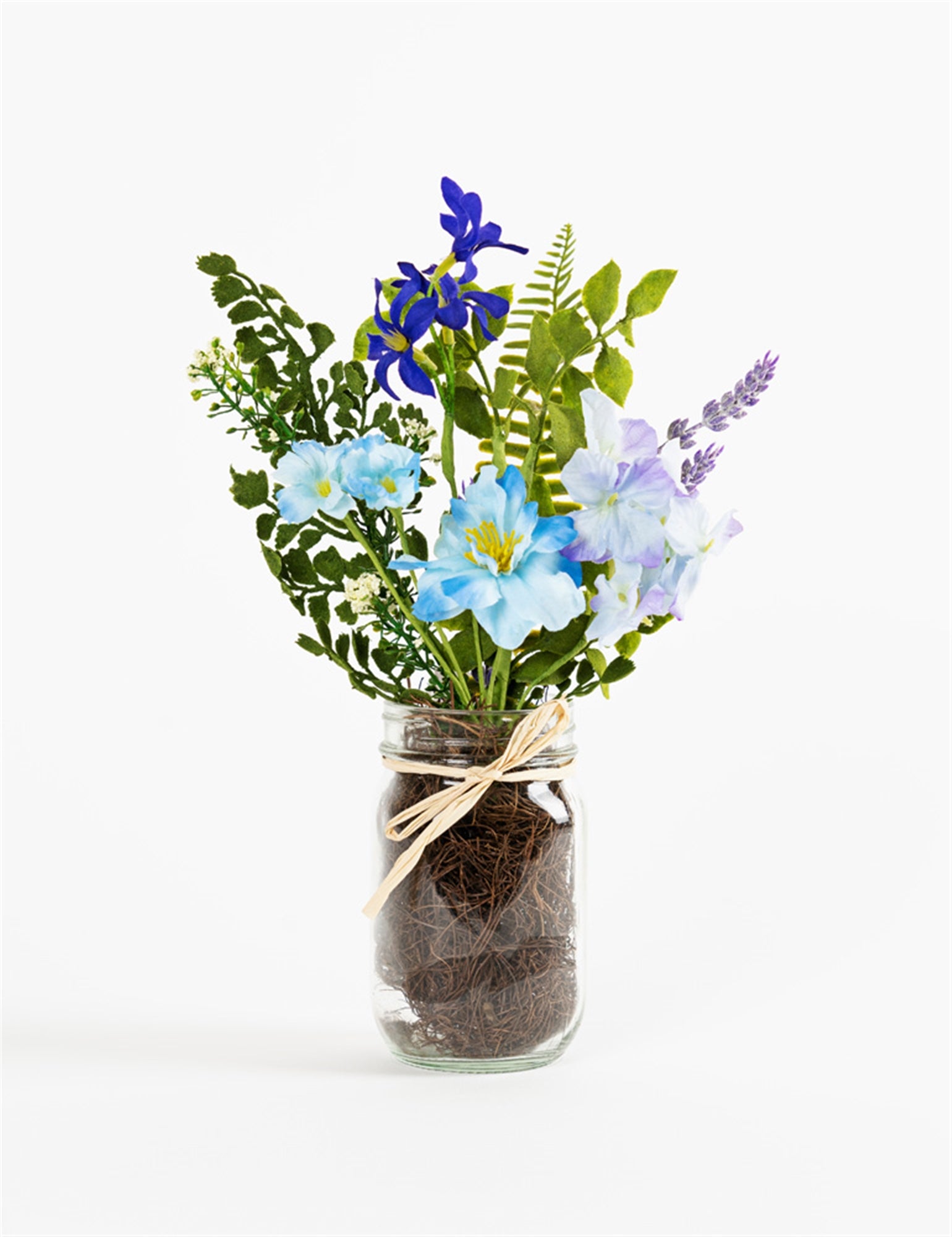 14" MXD FLORAL GLS VASE