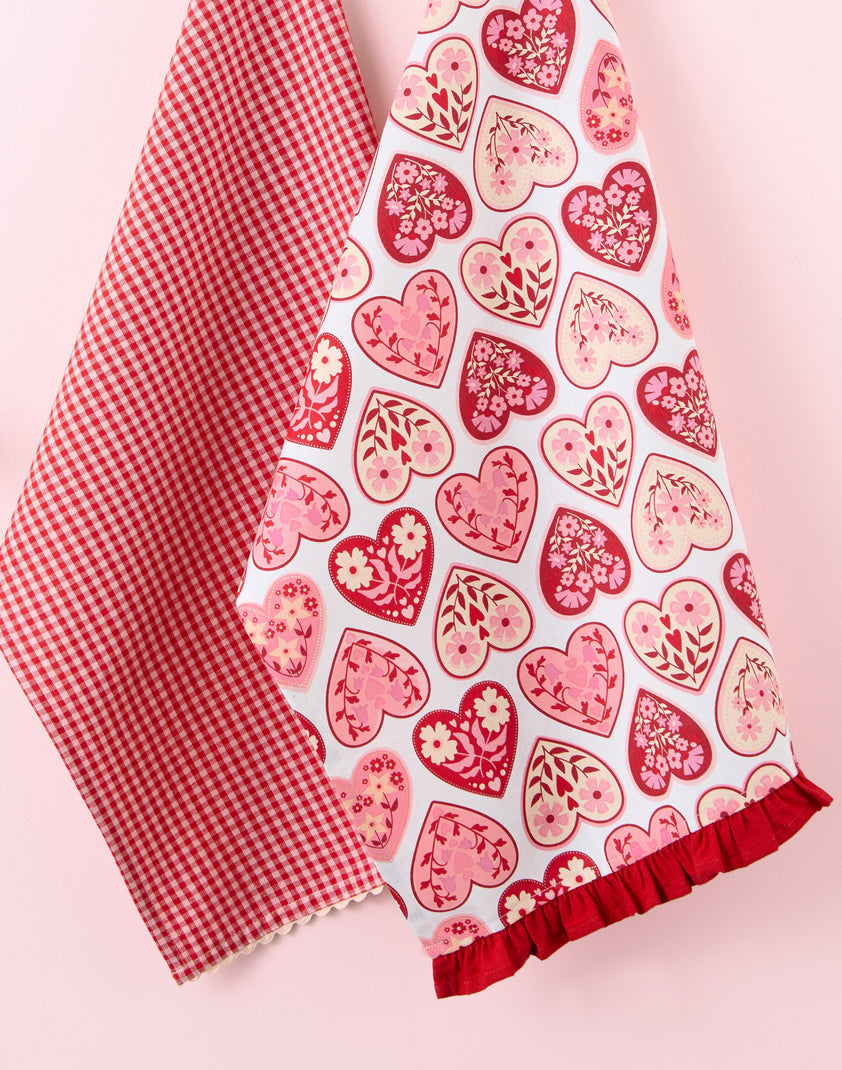 Valentine Gingham Dishtowel