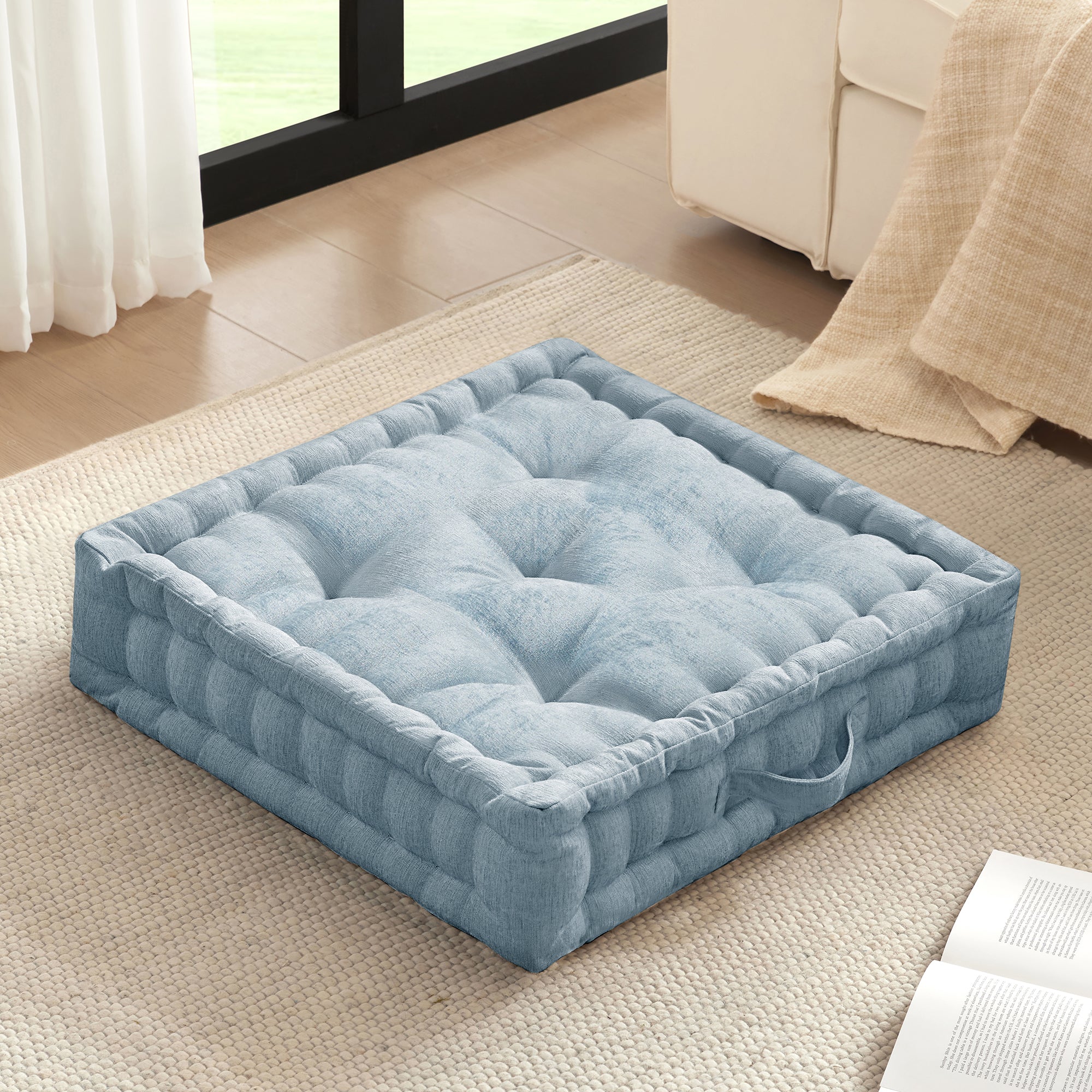 Poly Chenille Square Floor Pillow Cushion
