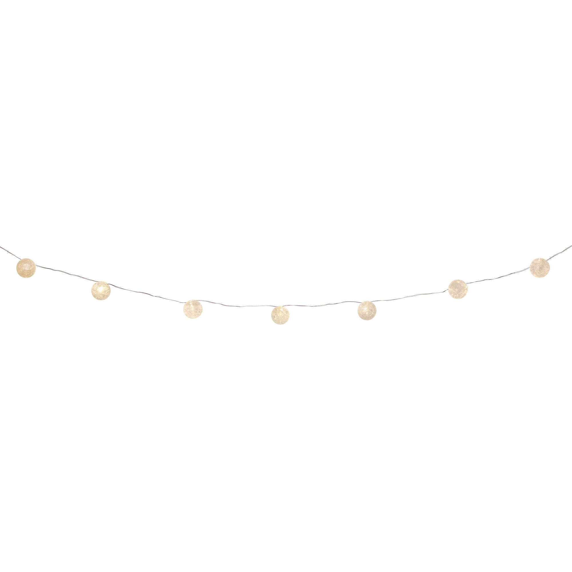 LED Ball Ornament Light String w/6 Hr Timer 11'L Copper/Glass (Requires 3 AA Batteries, Not Included