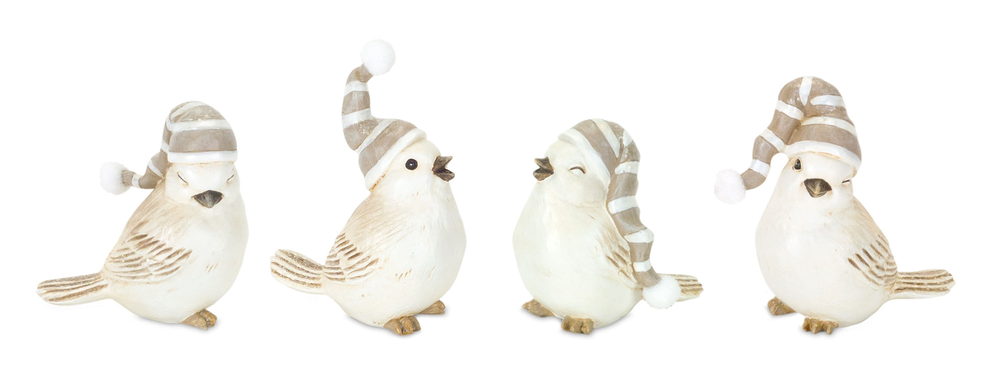 Bird w/Hat (4 Asst) 3”H Resin
