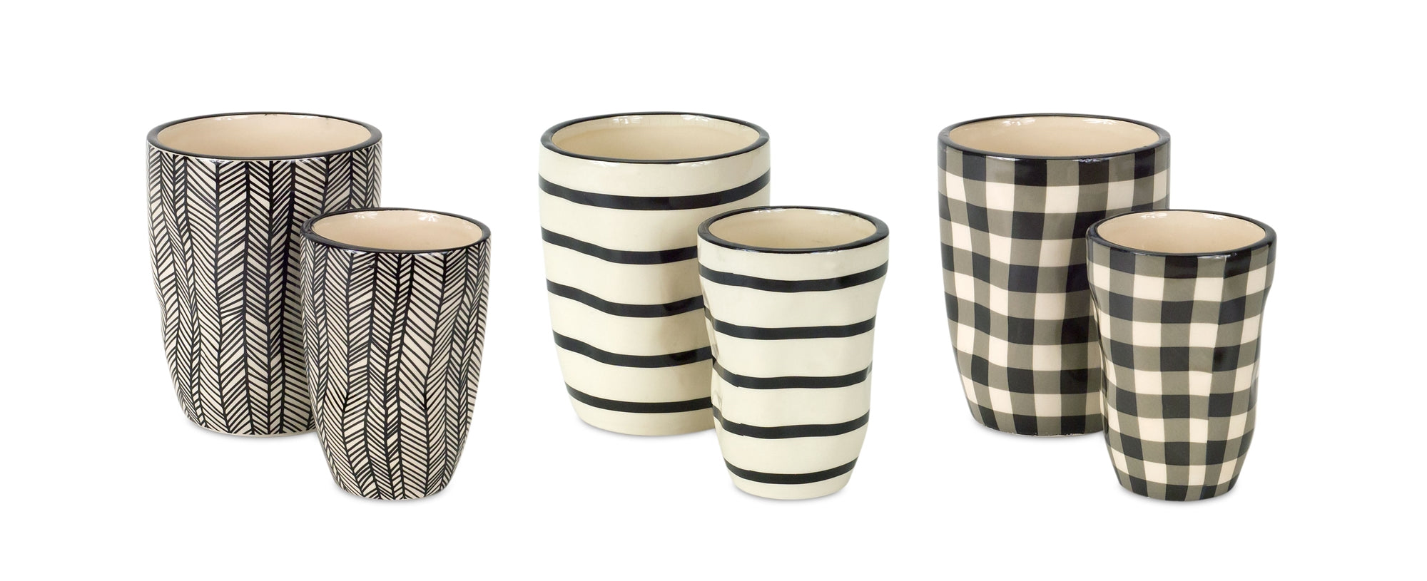 Pot (Set of 6) 2.75"D x 4.25"H, 3.75"D x 5"H Dolomite