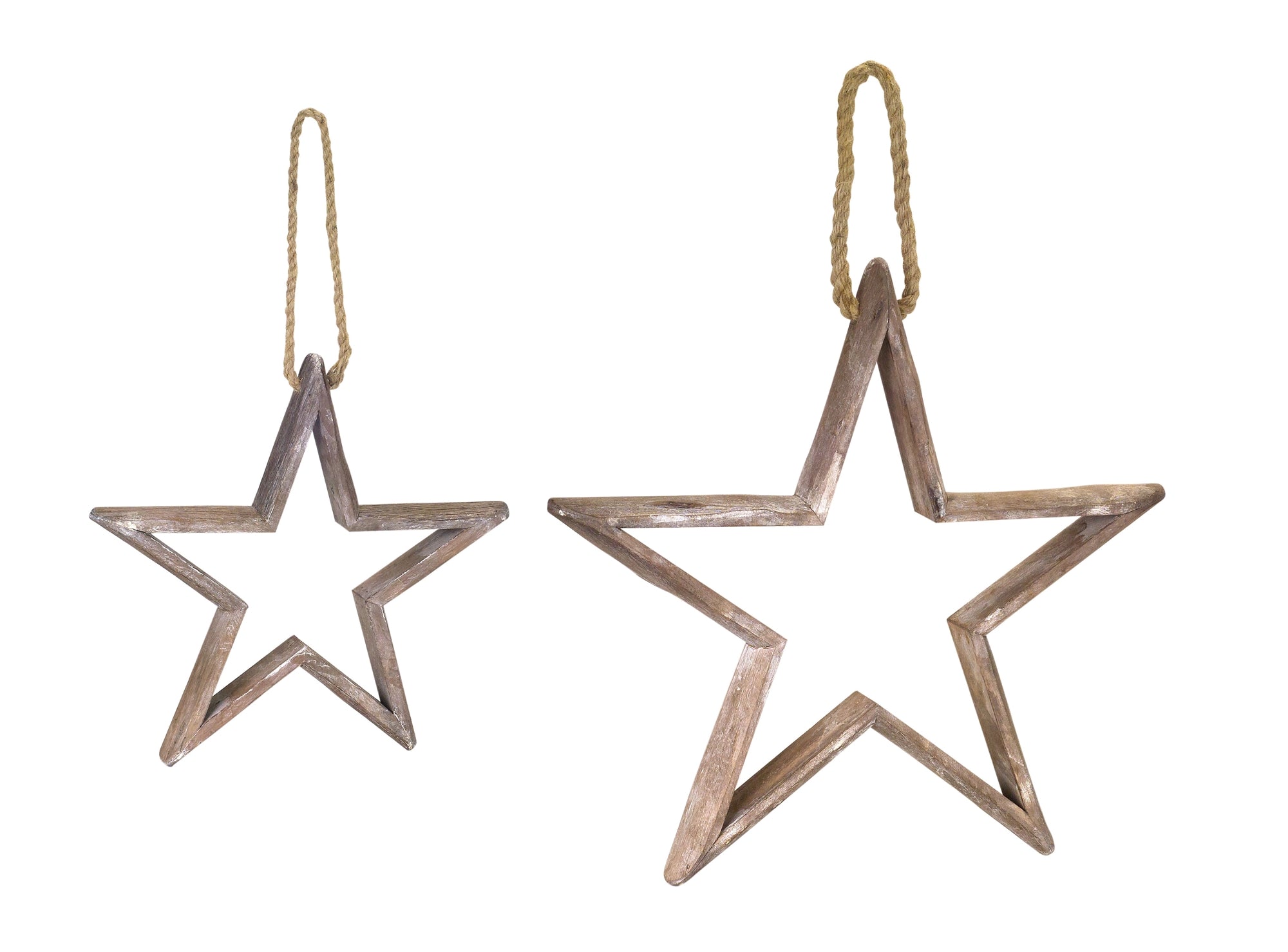 Star Ornament (Set of 2) 12.5"H, 18.5"H Wood