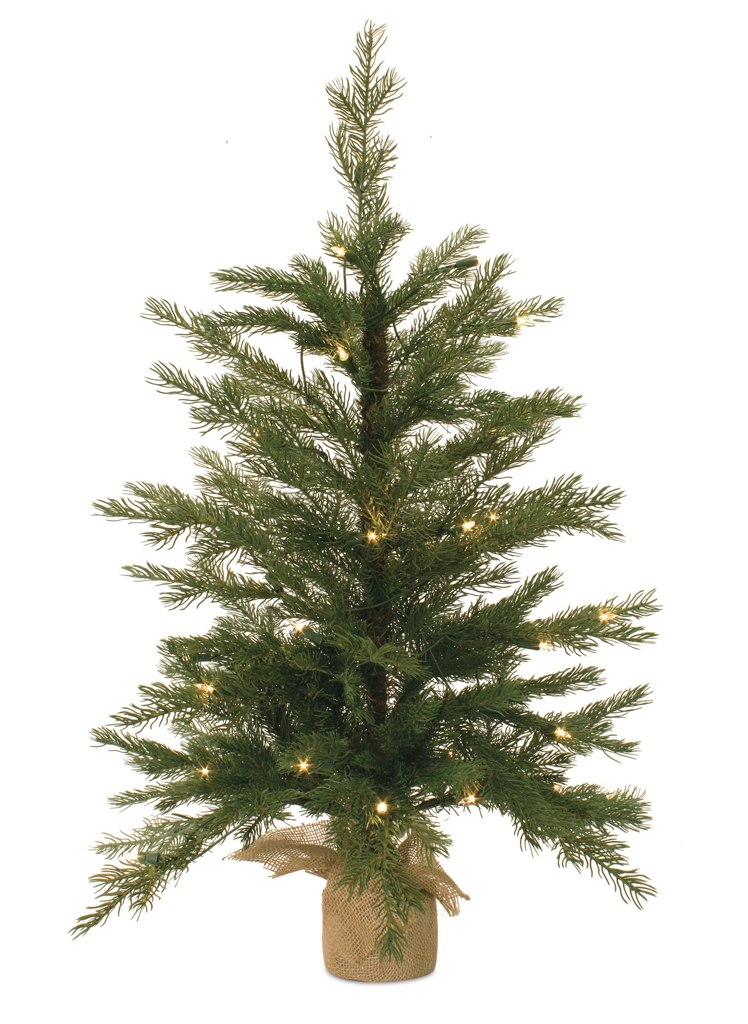 Tree in Burlap w/35 Lights 3'H PVC (UL Plug Included)