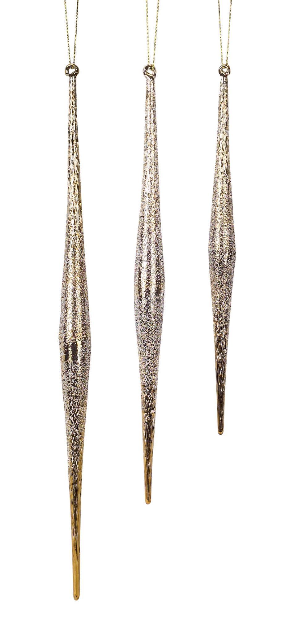 Icicle (Set of 3) 9.75"H, 11.75"H, 13.25"H Glass