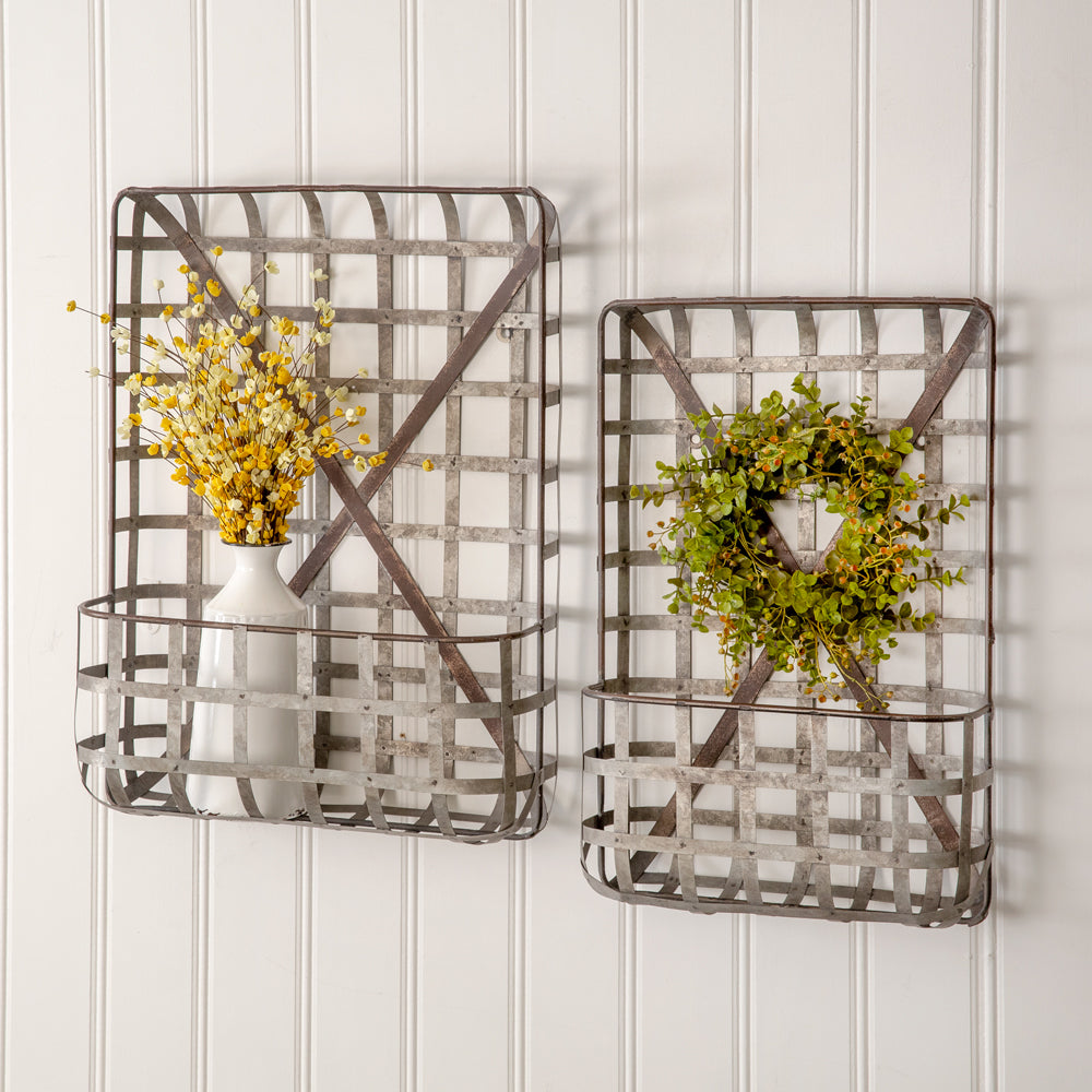 Metal Tobacco Wall Pockets (S/2)