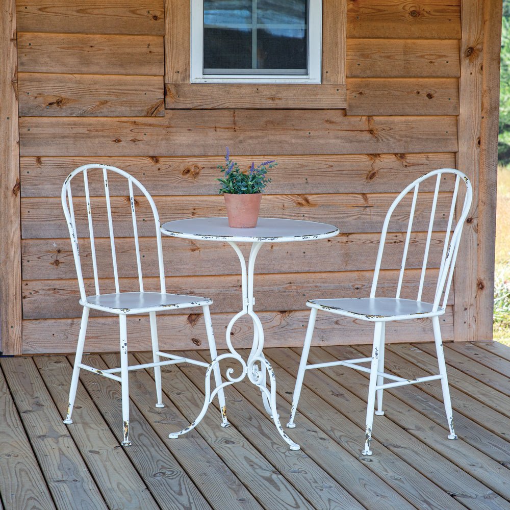 White Metal Round Table
