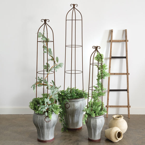 Set of Three Classic Garden Obelisks