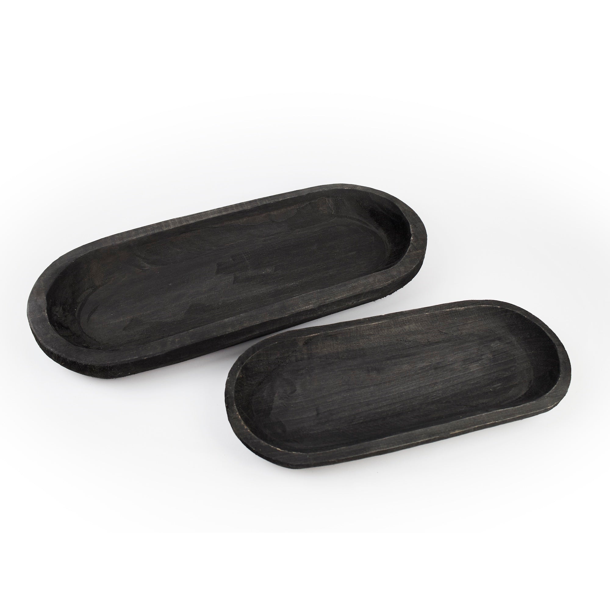 Wooden Dough Bowl Design Tray (Set of 2)