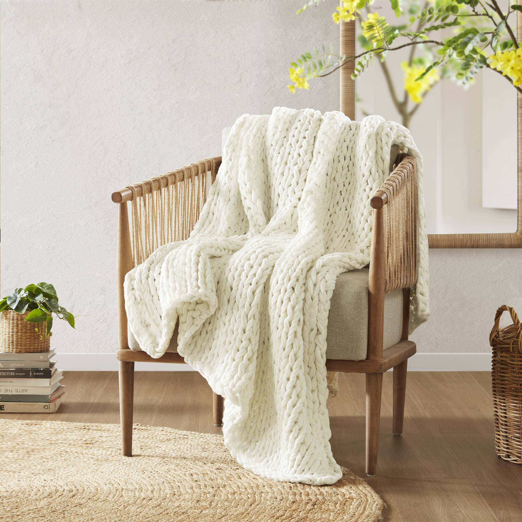 Chunky Double Knit Hand Made Chunky Double Knit Throw Blanket