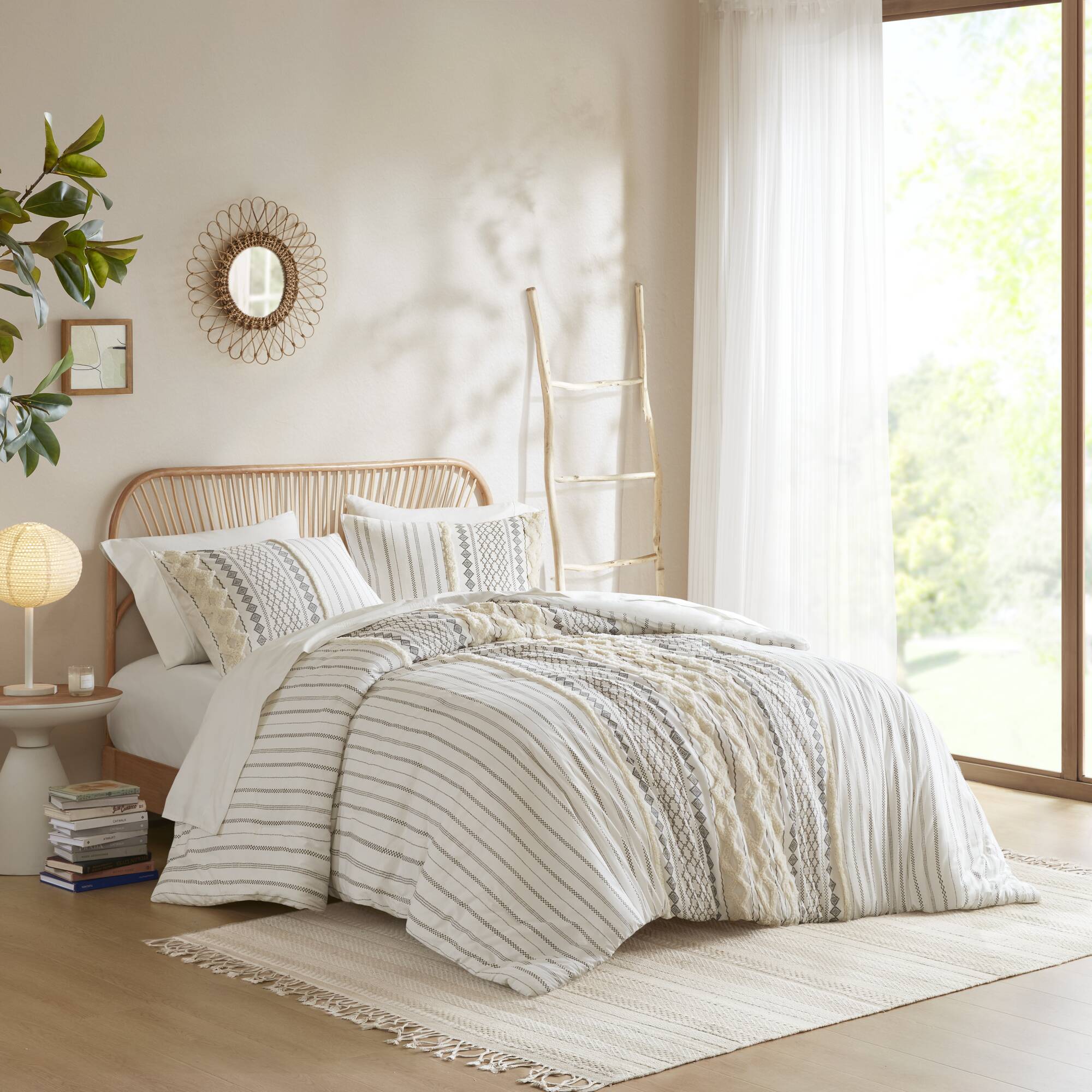 Imani Cotton Printed Comforter Set with Chenille