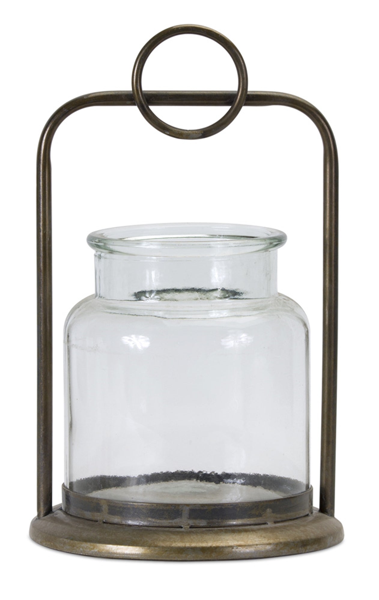 Candle Holder 8"L x 13"H Glass/Iron
