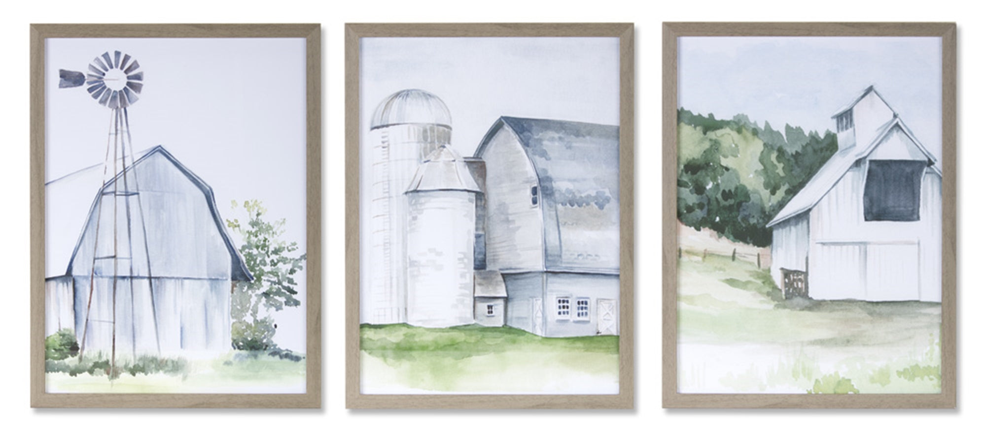 Framed Farm Print (3 Asst) 11.5"L x 11.5"H /Wood