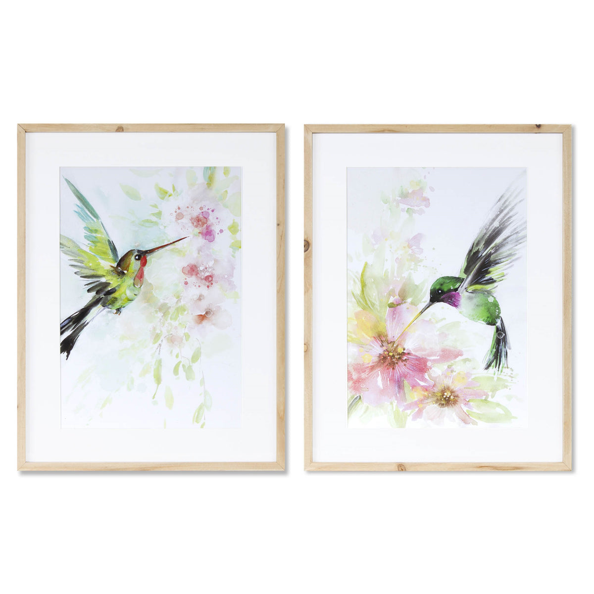 Framed Hummingbird Print (S/2)