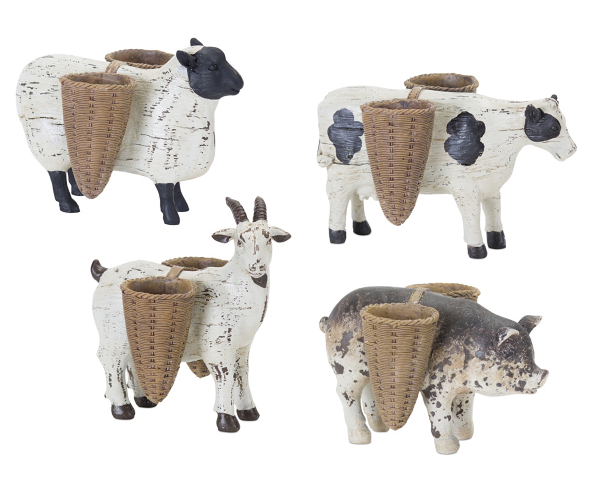 Farm Animal (4 Asst) 4.25"H, 4.5"H, 5.75"H Resin/Stone Powder
